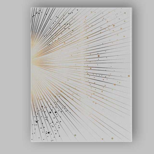 Abstract Gold Radiating Sunburst Lines Minimalist Geometric Canvas Wall Art Print Decor Picture Ready To Hang - image 1