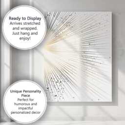Abstract Gold Radiating Sunburst Lines Minimalist Geometric Canvas Wall Art Print Decor Picture Ready To Hang - thumbnail 3