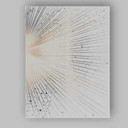 Abstract Gold Radiating Sunburst Lines Minimalist Geometric Canvas Wall Art Print Decor Picture Ready To Hang - thumbnail 1