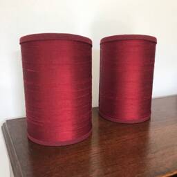James Hare Orissa Silk Black Red - Handmade, Candle Clip Half Shield Lampshade For Wall Lights - thumbnail 2