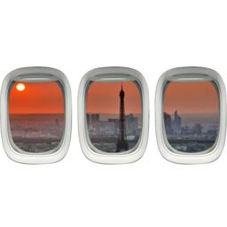 Eiffel Tower Decor Paris Wall Decal Kids Room Airplane Window Sticker Aviation Vwaq-Ppw14 - thumbnail 2
