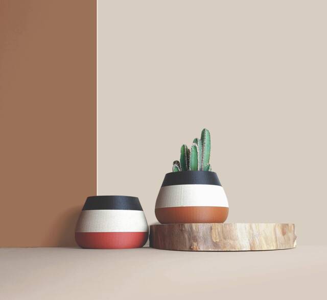 Large Wooden Indoor Plant Pots, Plant Holders Gift For Lover, Apartment Decoration Idea, Geometric Design, Minimalist & Modern Home - image 1