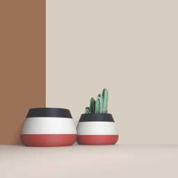 Large Wooden Indoor Plant Pots, Plant Holders Gift For Lover, Apartment Decoration Idea, Geometric Design, Minimalist & Modern Home - thumbnail 2