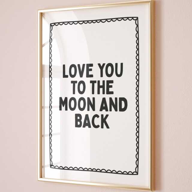 Love You To The Moon Art Print Bedroom Wall Decor - image 1
