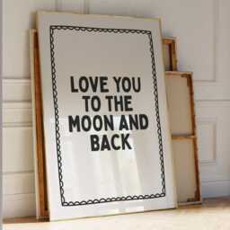Love You To The Moon Art Print Bedroom Wall Decor - thumbnail 3
