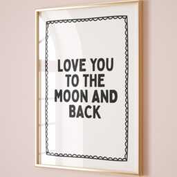 Love You To The Moon Art Print Bedroom Wall Decor - thumbnail 1