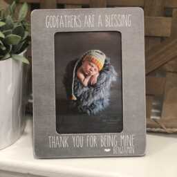 Godfather Picture Frame Personalized Gift Baptism From Godchild Baby Boy Christening Idea - thumbnail 2