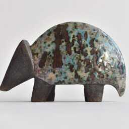 Ceramic Sculpture Armadillo, Sculpture, Raku, Figurine, Pets, Animal, Birthday Present, Art, Clay, Ceramics, Handmade, Nature - thumbnail 2