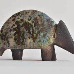 Ceramic Sculpture Armadillo, Sculpture, Raku, Figurine, Pets, Animal, Birthday Present, Art, Clay, Ceramics, Handmade, Nature - thumbnail 3