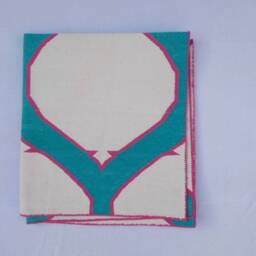 Square 3'x3' Size Cotton Beautiful Ramagreen Colour With White & Pink Hand Woven Rug - thumbnail 4