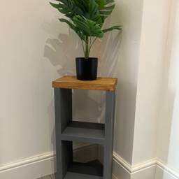 Solid Oak Top Side Table Handcrafted Pine Bedside Stand, Customisable Sizes - thumbnail 2
