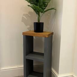 Solid Oak Top Side Table Handcrafted Pine Bedside Stand, Customisable Sizes - thumbnail 3