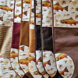 Trout Fishing Stocking Fly Fishing Christmas Fisherman Rts Patchwork - thumbnail 4