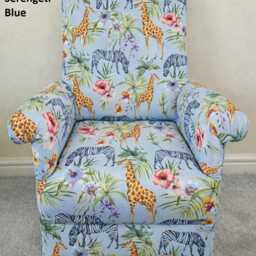 Children's Armchair Kids Chairs Pink Blue Nursery Bedroom Girls Boys Seat Animals Jungle Butterflies Patchwork Child's - thumbnail 2