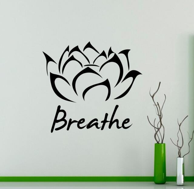 Yoga Inspiration Breathe Wall Vinyl Decal Lotus Sticker Studio Decor Living Room Murals Housewares 1(Lts - image 1