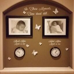 In These Moments Time Stood Still-Vinyl Wall Decal- Names Dates - Picture Collage Decor- Family Art - thumbnail 1