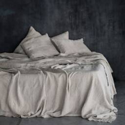 Golden Ochre Linen Bedcover, Heavyweight Bedspread in Golden Ocher & Other Colors - thumbnail 4