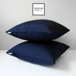 Navy Blue Sunbrella?? Outdoor Pillow Cover, Nautical Cushions in Indigo For Boat & Coastal Inspired Patio Chairs, Scatter - thumbnail 2