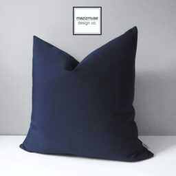 Navy Blue Sunbrella?? Outdoor Pillow Cover, Nautical Cushions in Indigo For Boat & Coastal Inspired Patio Chairs, Scatter - thumbnail 1