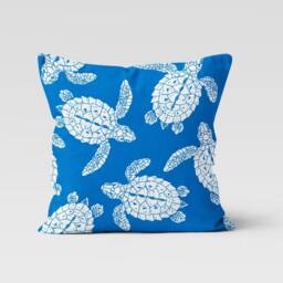 Caretta Cushion Cover/Beach Home Decorative Pillow/Decorative Summer Marine Pillow /Coral Painting Throwing/Beach House Trend/Blue Sea Theme - thumbnail 2