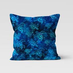Caretta Cushion Cover/Beach Home Decorative Pillow/Decorative Summer Marine Pillow /Coral Painting Throwing/Beach House Trend/Blue Sea Theme - thumbnail 3