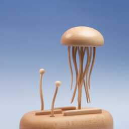 Handcrafted Wooden Jellyfish Automata - Kinetic Sculpture Automaton Moving Desk Decor Christmas Gift - thumbnail 2