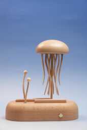 Handcrafted Wooden Jellyfish Automata - Kinetic Sculpture Automaton Moving Desk Decor Christmas Gift - thumbnail 1