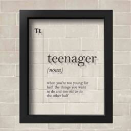 Transparent Teenager Definition Print Gift Idea Teen Room Decor Scandinavian Wall Art Friend Dictionary Funny Typography - thumbnail 2