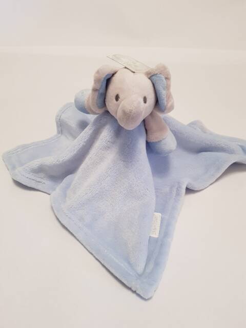 Personalised Baby Elephant Head Comforter Taggy Blanket Fleece Shower Gift - image 1