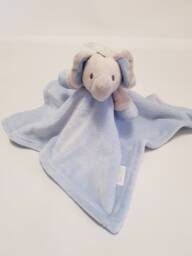 Personalised Baby Elephant Head Comforter Taggy Blanket Fleece Shower Gift