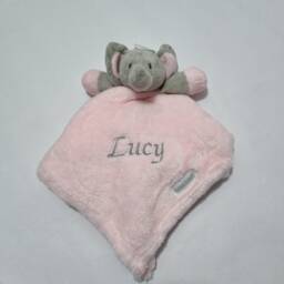 Personalised Baby Elephant Head Comforter Taggy Blanket Fleece Shower Gift - thumbnail 4