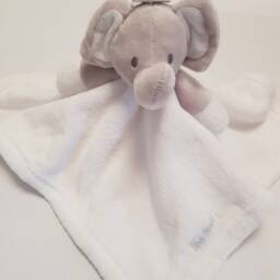 Personalised Baby Elephant Head Comforter Taggy Blanket Fleece Shower Gift - thumbnail 3