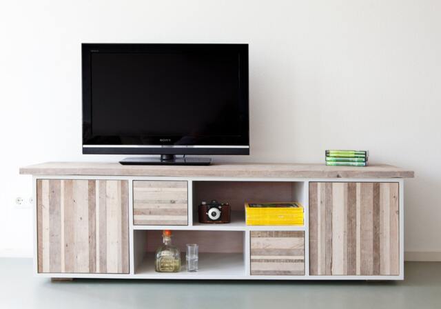 No.7 - Television Cabinet/ Media Station /Low Dresser Featuring Rustic Reclaimed Wood Elements - image 1
