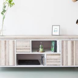 No.7 - Television Cabinet/ Media Station /Low Dresser Featuring Rustic Reclaimed Wood Elements - thumbnail 2