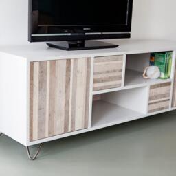 No.7 - Television Cabinet/ Media Station /Low Dresser Featuring Rustic Reclaimed Wood Elements - thumbnail 3