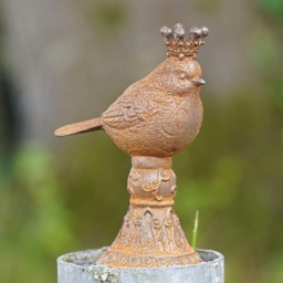 Cast Iron King Robin Bird British Ornament Home Garden Sculpture Decor - thumbnail 1