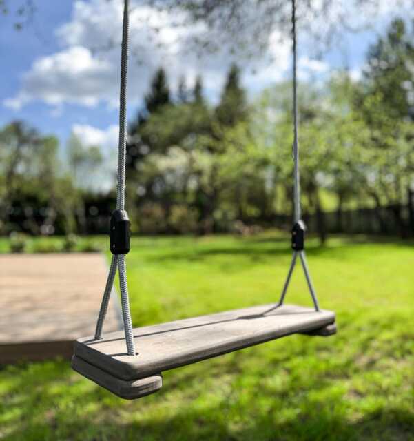 Handcrafted Wooden Tree Swing - Personalized For Kids & Adults, Outdoor Rope Swing, Porch Outside Seat - image 1