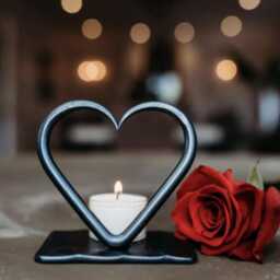 Ready To Ship~ 11Th Anniversary Steel T~Light~ Love Heart~ Wedding Gift~ 11 Years Vows Candles Husband Wife Partner Years - thumbnail 3