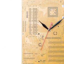 Industrial Wall Clock, Golden Yellow Decor, Accent, Unique Modern Clock - thumbnail 2