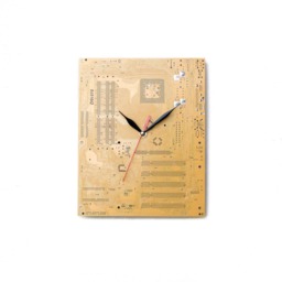 Industrial Wall Clock, Golden Yellow Decor, Accent, Unique Modern Clock - thumbnail 1