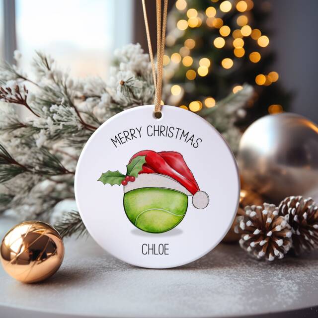 Tennis Christmas Tree Decoration, Personalised Bauble, Sports Decoration - image 1
