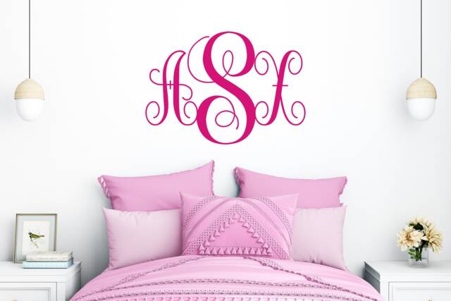 Custom Monogram Wall Decal Initial Nursery Decor - image 1