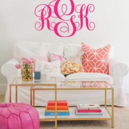 Custom Monogram Wall Decal Initial Nursery Decor - thumbnail 2