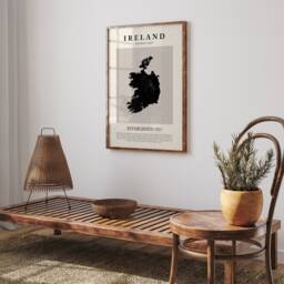 Republic Of Ireland Map Vintage Abstract Wall Art Print Picasso + Matisse Inspired Travel Poster - thumbnail 2