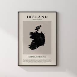 Republic Of Ireland Map Vintage Abstract Wall Art Print Picasso + Matisse Inspired Travel Poster - thumbnail 3