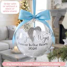 Angel in Heaven Bauble, Baby Loss Ornament With Name, Personalised Memorial Decoration, Custom Memory Loved One Remembrance Gift