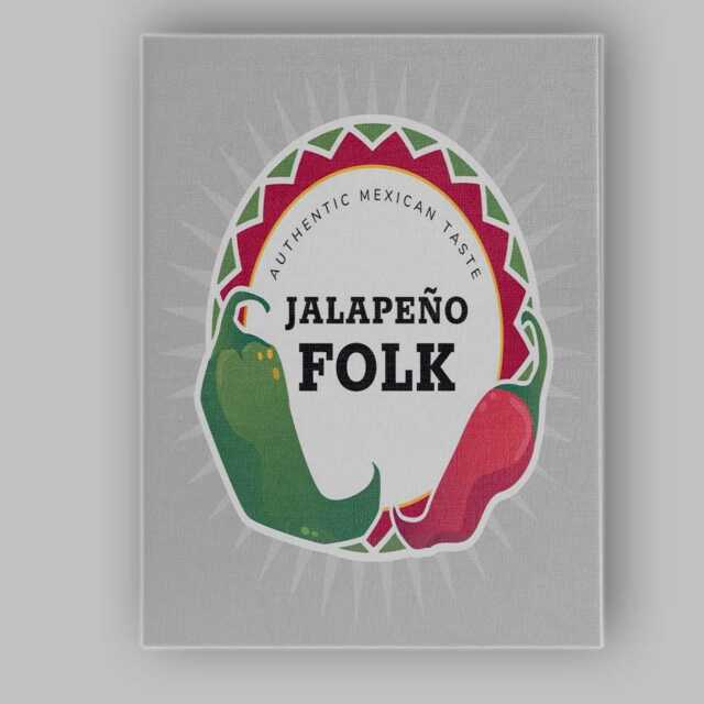 Mexican Jalapeno Chilli Folk Kitchen Badge Illustration Canvas Wall Art Print Decor Picture Ready To Hang - image 1