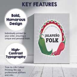 Mexican Jalapeno Chilli Folk Kitchen Badge Illustration Canvas Wall Art Print Decor Picture Ready To Hang - thumbnail 2