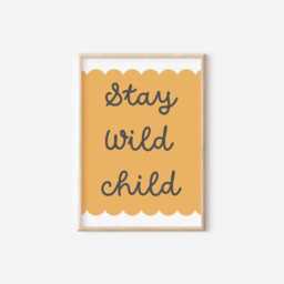 stay Wild Child Safari Scandi Print For Childs Bedroom, Nursery Or Playroom, Theme Kids Wall Decor - thumbnail 3
