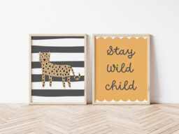 stay Wild Child Safari Scandi Print For Childs Bedroom, Nursery Or Playroom, Theme Kids Wall Decor - thumbnail 1